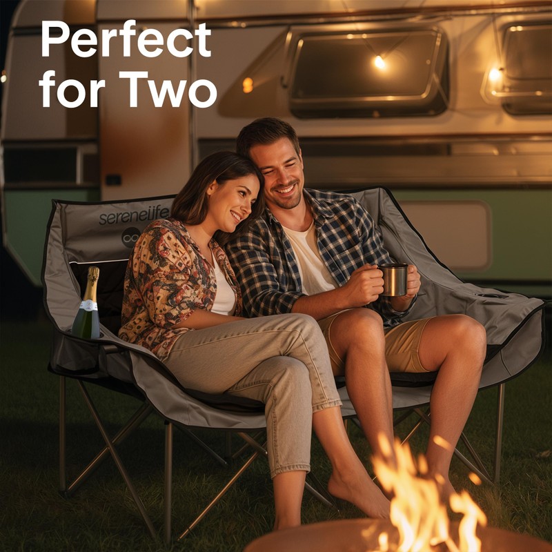 Camping Loveseat for Couples, Friends & Families, Double Camping Chair,