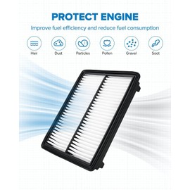 PHILTOP Engine Air Filter CA10468 Replacement for Acura TL, TSX & Honda Accord, Accord Crosstour, Crosstour, 2009-2015, V6 3.5L, Rigid Panel