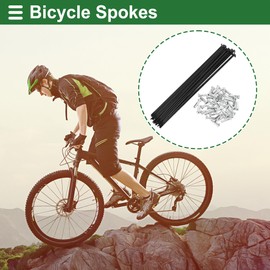 Motoforti Universal Bicycle Spokes Bike Wheel Spokes 14G 253mm Length Carbon Steel Black 1 Set