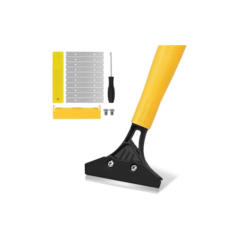 Heavy Duty Floor Scraper with 44.5” long handle, 4” Scraper