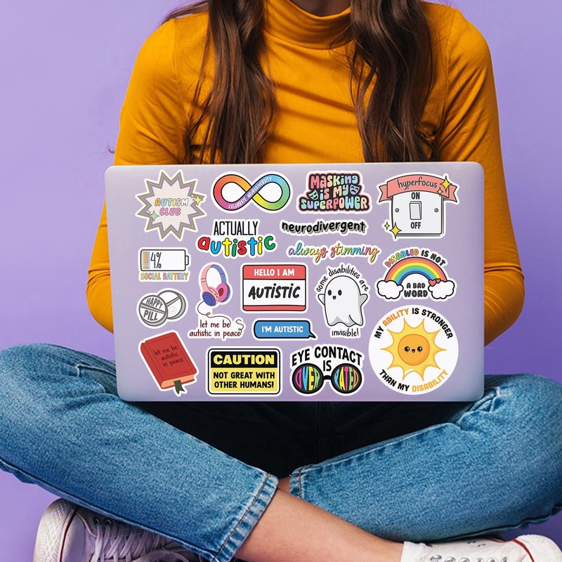 A4 Sticker Sheet Autism Vinyl Stickers - Celebrate Neurodiversity Autistic