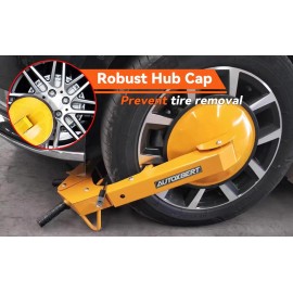 AUTOXBERT Universal Heavy Duty Tire Lock Wheel Clamp Lock Caravan Trailer Safety Device