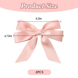 Pink Bow Hair Clips for Hair - 2Pcs Pink Bows Alligator Clips Hair Ribbons for Girls Cute Duckbill Hair Bow Clips Hair Bows Barrettes Hair Pins Hair Styling Accessories for Women Girls Pink Hair Bow