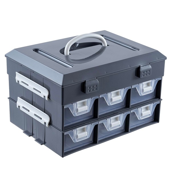 MyGift 11 Inch Classic Gray Tools Hardware and Screw Parts