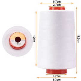 New brothread - 28 Options - 4 Large Cones of 5000M Each All Purpose Polyester Sewing Thread 40S/2 (Tex27) for Sewing, Quilting, Piecing, Serger and Overlock - White