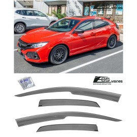 EOS Visors For 16-21 Honda Civic 5Dr Hatch JDM MUGEN Style Side Vents Shade Window Visors