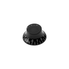 DIAO79NI Metric Size 18 Spline Bell Top Hat Knobs for Epiphone Les Paul SG Electric Guitar, Black/White (Set of 4)