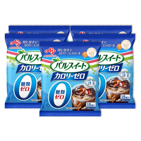 Ajinomoto Pal Sweet Calorie Zero Portion, 15 Bags x 5 Bags (Sweet as Gum Syrup)