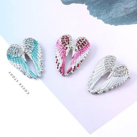 GSHOPVV Fashion Guardian Angel Wings Brooch Pins for Women Girl White Black Red Blue