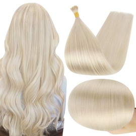 Full Shine Itip Hair Extensions Human Hair 22 Inch Pre-bonded Hair Extensions Color #60 Platinum Blonde Hair Extensions Keratin Fusion Hair Extensions