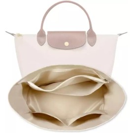 Longchamp 롱샹 르 플리지 토트백용 방수 프리미엄 나일론 지갑 정리함 삽입물(베이지 스몰) [Beige] Longchamp Le Pliage Tote Bag Waterproof Premium Nylon Wallet Organizer Insert (Beige Small) [Beige]