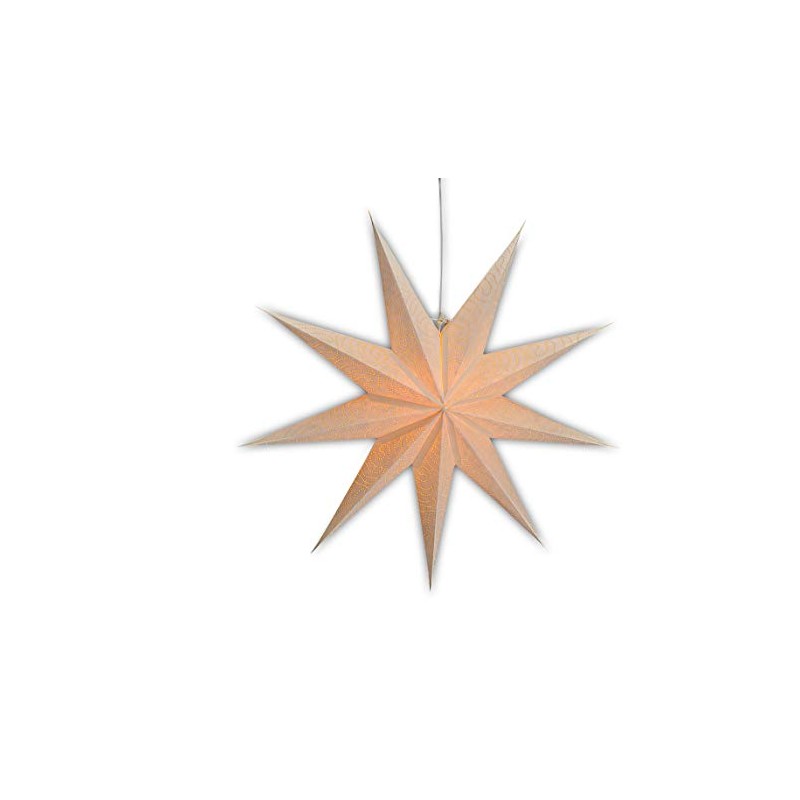 Illuminated 5-Point Star in White - 60 cm Paper Star,