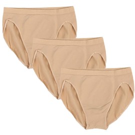 iMucci 3 pcs Professional Girl Ballet Dance Briefs Women - Beige Velvet Cotton Mid Rise Waist Panty Gymnastics Underpants (for Child 12-16 Years)
