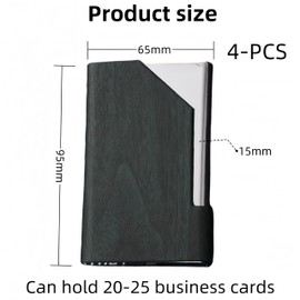 HJYDGJ Pack of 4 Slim Business Card Holder Stainless Steel Business Card Holder Multiple Business Card Holder Table Card Holder for Men and Women Business Card Holder Business Card Stand