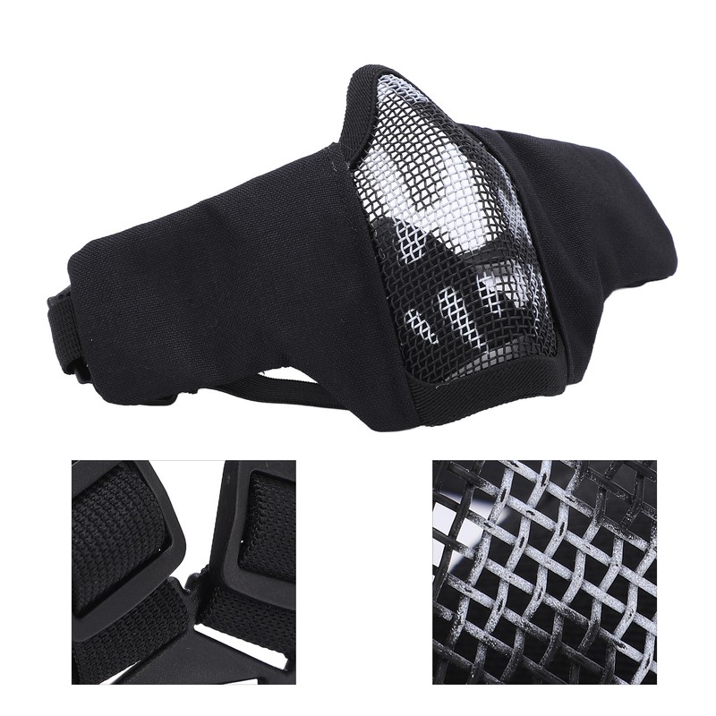 Outdoor Half Face Breathable Steel Mesh Face Cover Military for