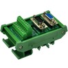 CZH-LABS DIN Rail Mount DSUB DB15HD Male/Female Header Interface Module,