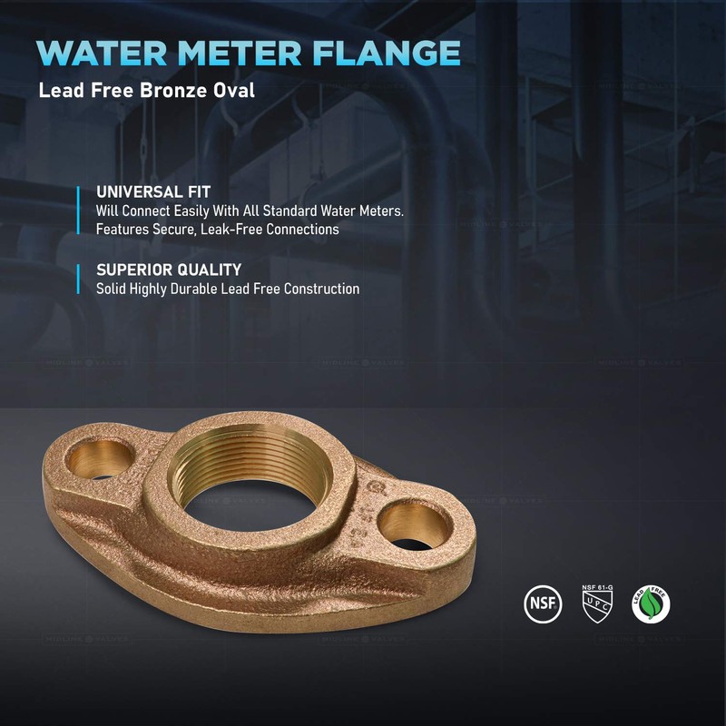 Midline Valve XNGU200-OM Water Meter Flange 2 in. FIP Connection