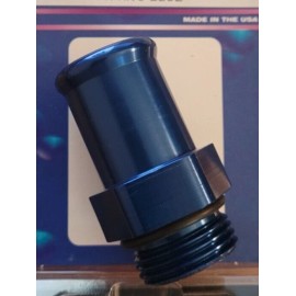 Meziere WP12100B Blue Anodized Aluminum # 12 O Ring To 1" Radiator Hose Fitting