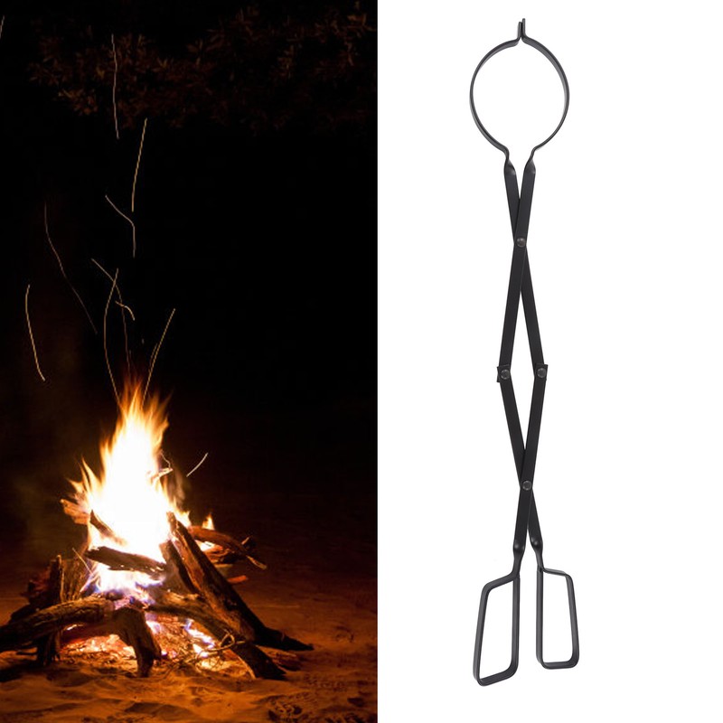 Fireplace Tong Iron Campfire Firewood Tong Log Grabber with Enlarging