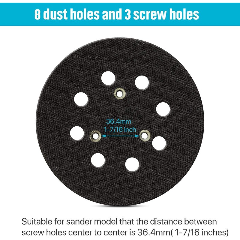 5 Inch Hook and Loop Sander Replacement Backing Pad for