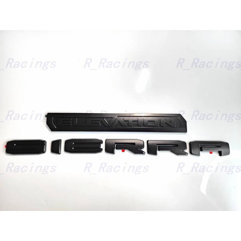 GMC Overlay 2PCS Matte black Rear Sierra Elevation Emblem 2019-2023
