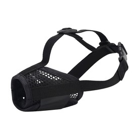 Dog Muzzle, Adjustable Pet Muzzle for Small Medium Dogs, Breathable and Comfortable Dog Muzzle for Biting, Barking, and Training, Black (XS)