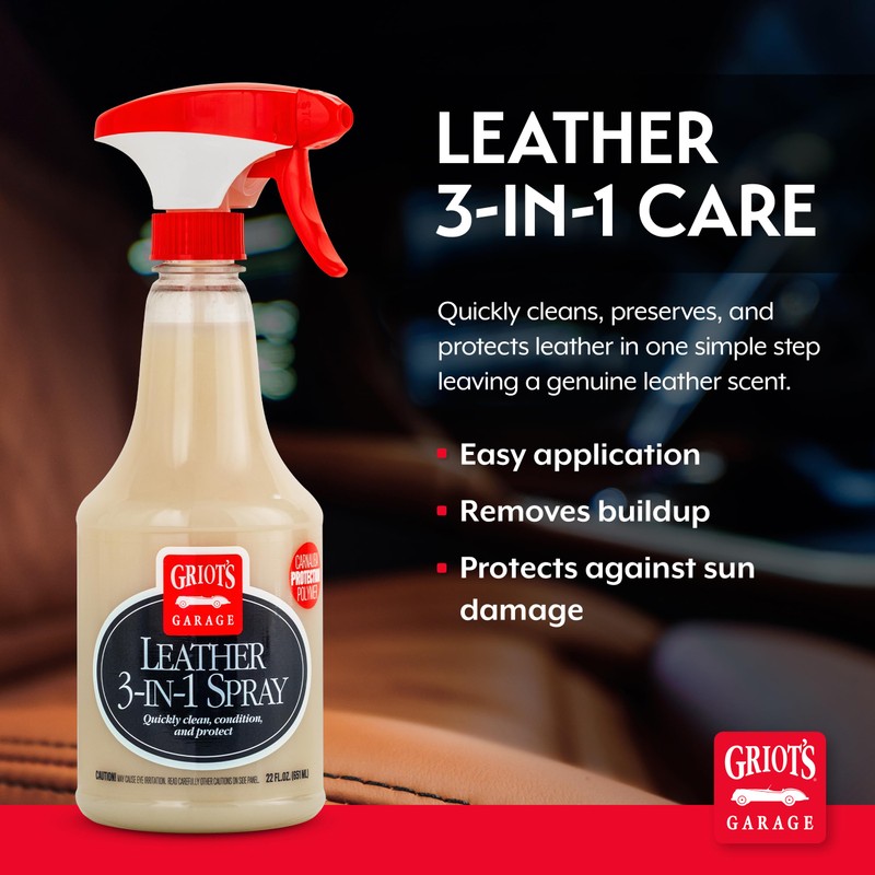 Griot's Garage Leather 3-in-1 Spray, Cleaner and Conditioner for Leather
