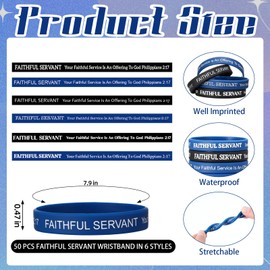 PullCrease 50 Pcs Christian Bible Verses Bracelets Bulk Scripture Silicone Wristbands Philippians 2: 17 Inspirational Motivational Quote Wristbands for Christian Church Baptism Favors