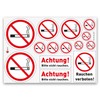 iSecur Smoking Prohibited Sticker Set with 14 Prohibition Stickers "Smoking