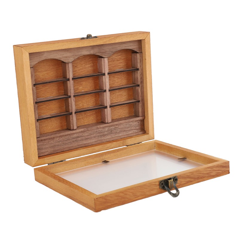 Miniature Wooden Bookshelf Anxiety Relief Multi Books Display Case Cabinet