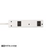 Sanwa Supply TAP-N3425MGN Power Strip with Magnet, 3P, 4-Outlet 6.5