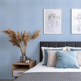 lenify Blue Grasscloth Wallpaper Peel and Stick Wallpaper Textured Contact Paper 15.7inch x 118.1inch Faux Linen Wallpaper Vintage Grasscloth Contact Paper Self Adhesive Removable Wallpaper Vinyl