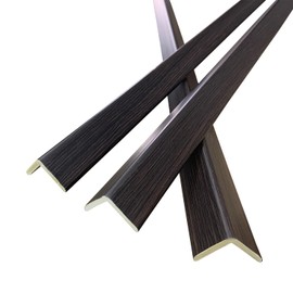 3 PCS 45" Wall Corner Protector Trim Borders for Wall Smoke Oak Wood Grain Wall Edge Strip Crown Molding Trim Door and Window Frames Mirror Trim Backsplash Tile Edge