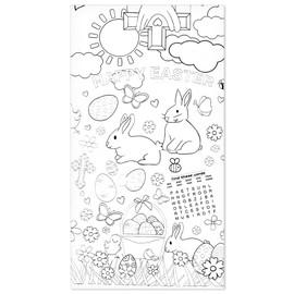 Lotsdonxia Easter Kids Doodle Tablecloth Disposable DIY Paper Eco-Friendly Tablecloth Suitable for Teenage Party Doodling Enhance Hands-On Ability