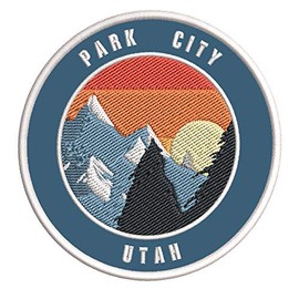 Park City, Utah Ski Restort Mountain 3.5" Embroidered Premium Patch DIY Iron-on or Sew-on Decorative Badge Emblem Vacation Souvenir Travel Gear Clothes Appliques