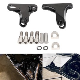 Unbranded Gloss Black Rear Passenger Footpeg Mini Mount For Harley Touring Road King FLHR