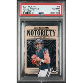Graded 2024 Panini Mosaic Caleb Williams #18 Notoriety Rookie RC Football Card PSA 10 Gem Mint