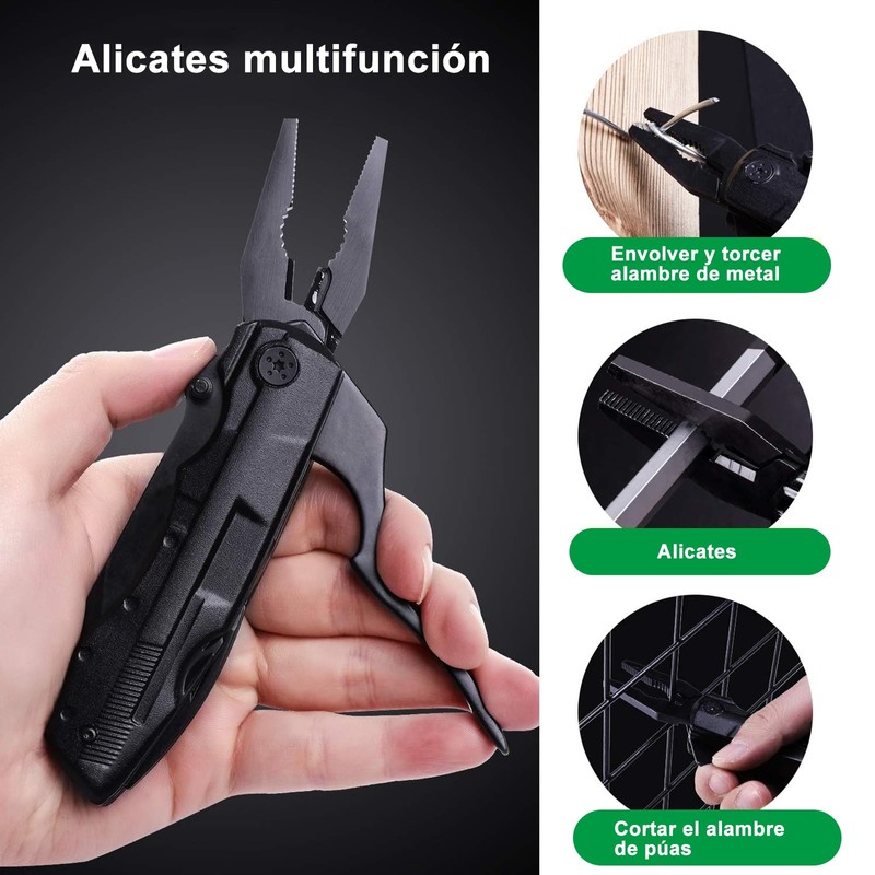 Navaja Multiherramientas, Alicates Multiherramientas, Navaja Multiusos de Acero Inoxidable, Plegables