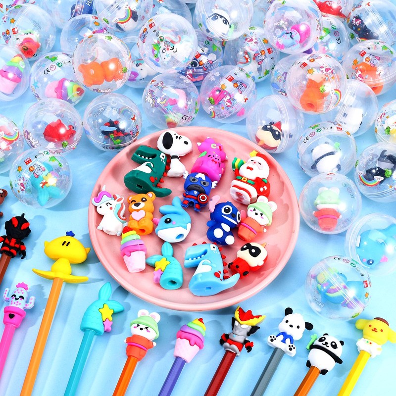Joottuan 100 Pack Gumball Vending Machine Capsules with Cute Cartoon