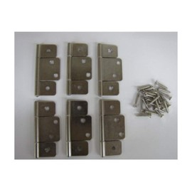 Mobile Home RV Parts Interior Door Hinges Package of 6 Non-Mortise Satin Nickel