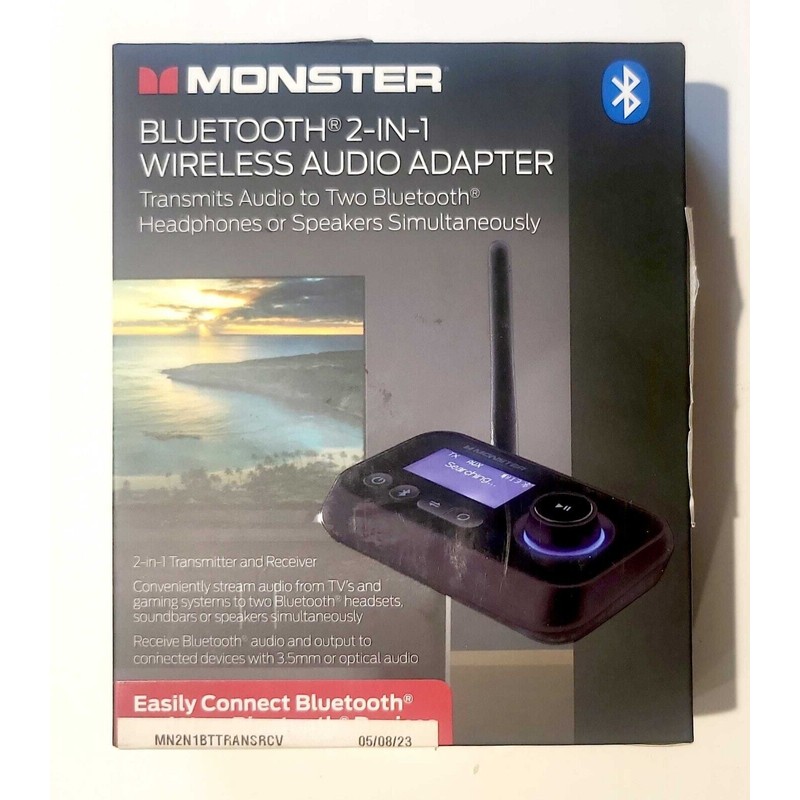 Monster @ Xtreme Monster 2-in-1 Bluetooth Wireless Audio Adapter, Transmitter/Re