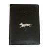 Fox Running Leather Passport Cover Black Holder RFID Safe Gift