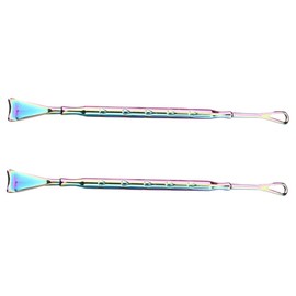 IWOWHERO 2Pcs Stainless Steel Blackhead Tool Pore Cleaning Scraper for Face Comedone Removal Treatment Suitable for All Skin Types