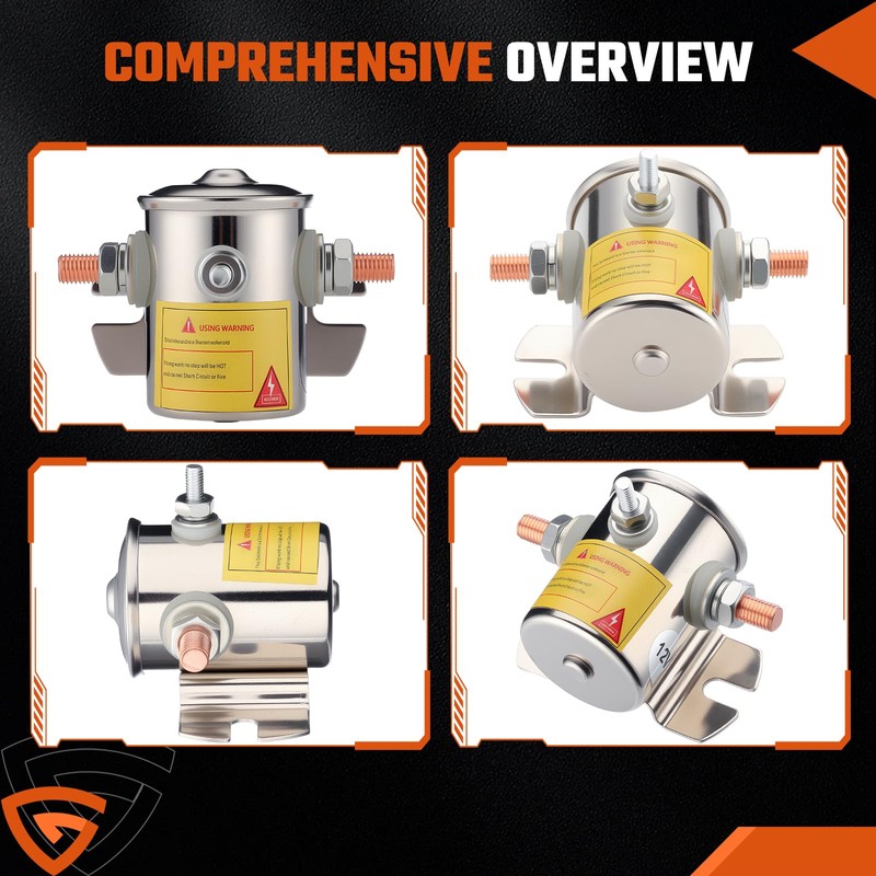 Max 200A 3 Terminal Continuous Duty Solenoid Relay for Golf