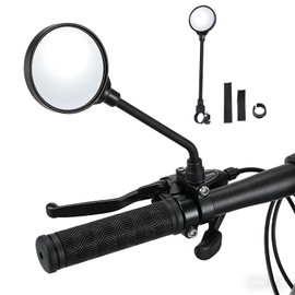 Adjustable and Rotatable Wide Angle Bicycle Rearview Mirror General Shock Proof Convex Mirror for Bicycle Mountain Bike and Electric Car Handle（1 piece）