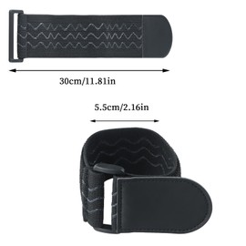 Elastic Webbings, 30 x 5 cm, Reusable Velcro Cable Ties, Cable Velcro Ties, Storage Straps with Velcro Fasteners for Hoses, Cables, Bikes, Camping (Black)