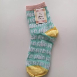 Made for Retail Womens Easter Hip Hop Bunny Socks Size 9-11 Green White Multi