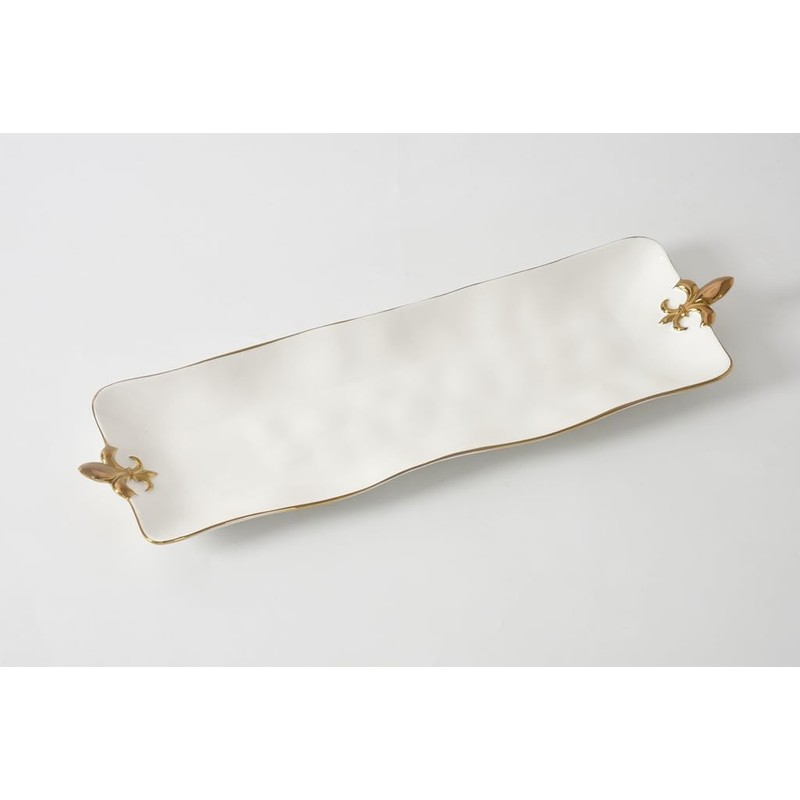 Fleur-De-Lis Rectangular Serving Piece, 21.75" x 6.5" x 1.75"