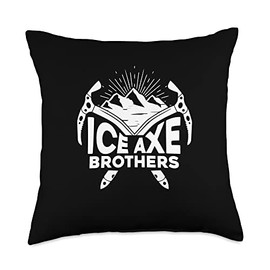 Ice Climbing Gifts & Accessories Brothers Climber Mountaineering Ice Axe Throw Pillow, 18x18, Multicolor