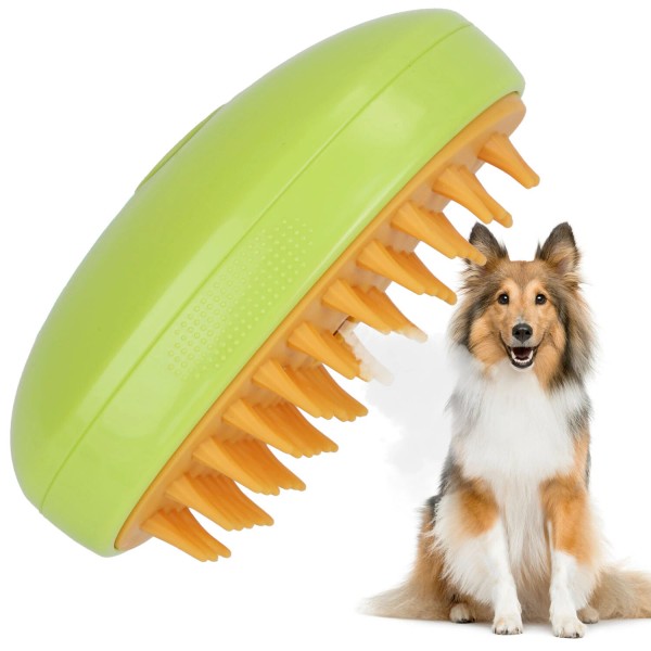 iMounTEK Rechargeable Self-Cleaning Steam Grooming Brush for Cat and Dog